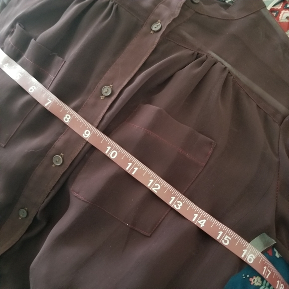 90s Sheer Deep Burgundy Blouse - Picture 5 of 5